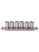 Silver and Gold Jerusalem Lasercut Kiddush Serving | Kiddush Cups | Ju